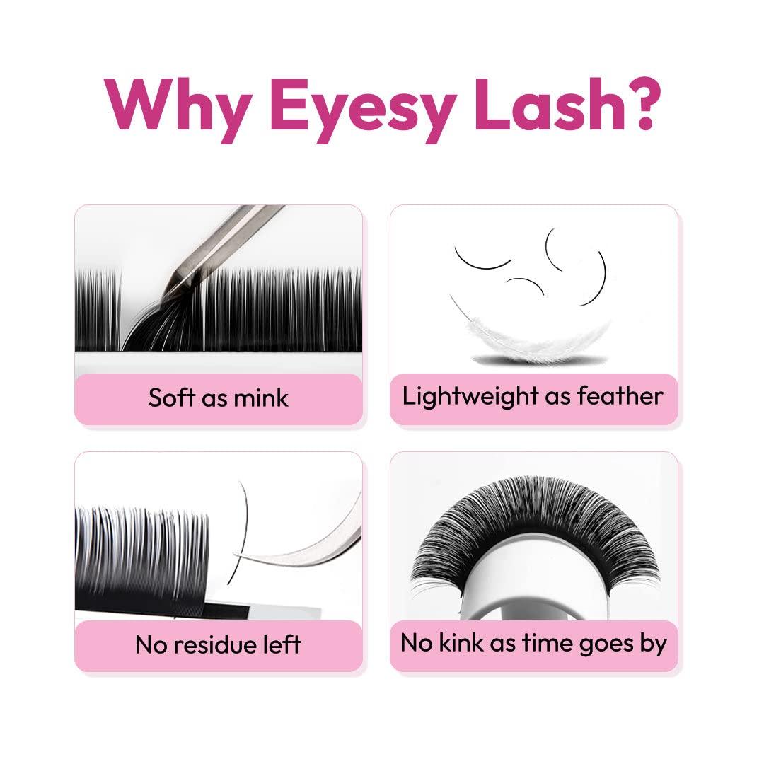 Flat Classic Lash Extensions Tray | 0.15 | Mixed Length (Ellipse Lash) - Eyesy Lash