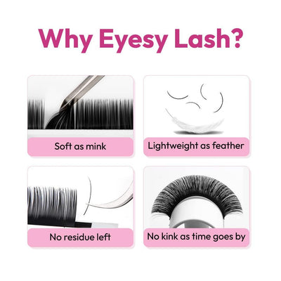 Flat Classic Lash Extensions Tray | 0.15 | Mixed Length (Ellipse Lash) - Eyesy Lash