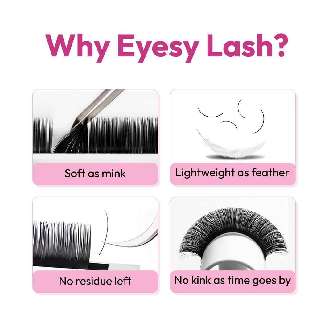 FLAT Lash Extensions Cashmere FauxMink (Ellipse CLASSIC Lashes) | .15 .20 | Mixed/Single length | for WHOLESALE Pre-order Only - Eyesy Lash