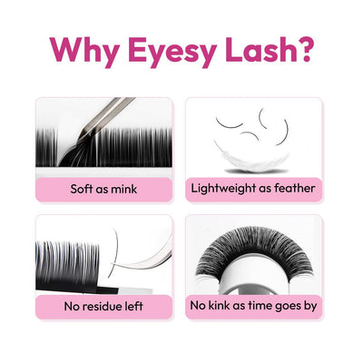 FLAT Lash Extensions Cashmere FauxMink (Ellipse CLASSIC Lashes) | .15 .20 | Mixed/Single length | for WHOLESALE Pre-order Only - Eyesy Lash
