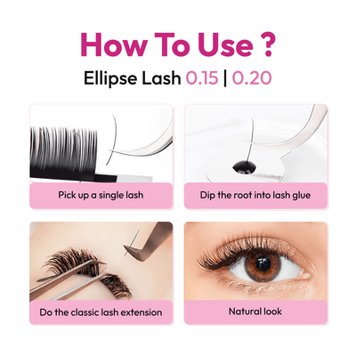 FLAT Lash Extensions Cashmere FauxMink (Ellipse CLASSIC Lashes) | .15 .20 | Mixed/Single length | for WHOLESALE Pre-order Only - Eyesy Lash